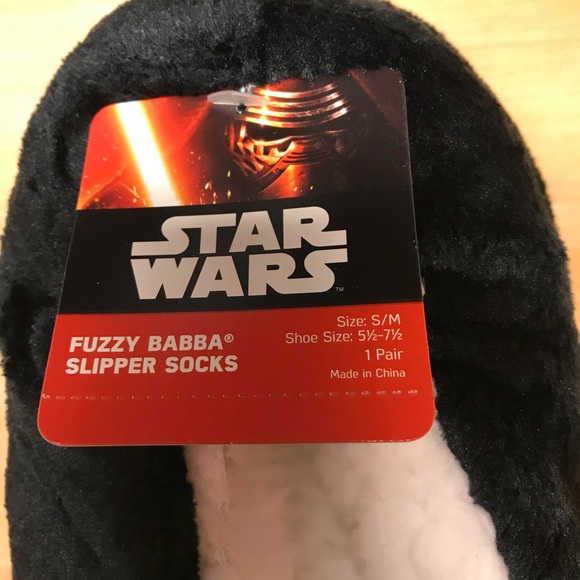 NWT Fuzzy Babba Star Wars Slipper Socks (S/M) - Picture 4 of 9